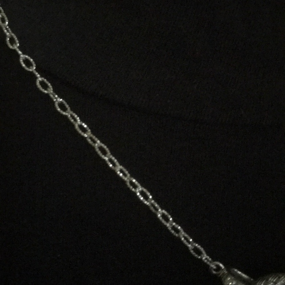 Sterling Silver W/Rhinestone Interlocking Necklace - image 3